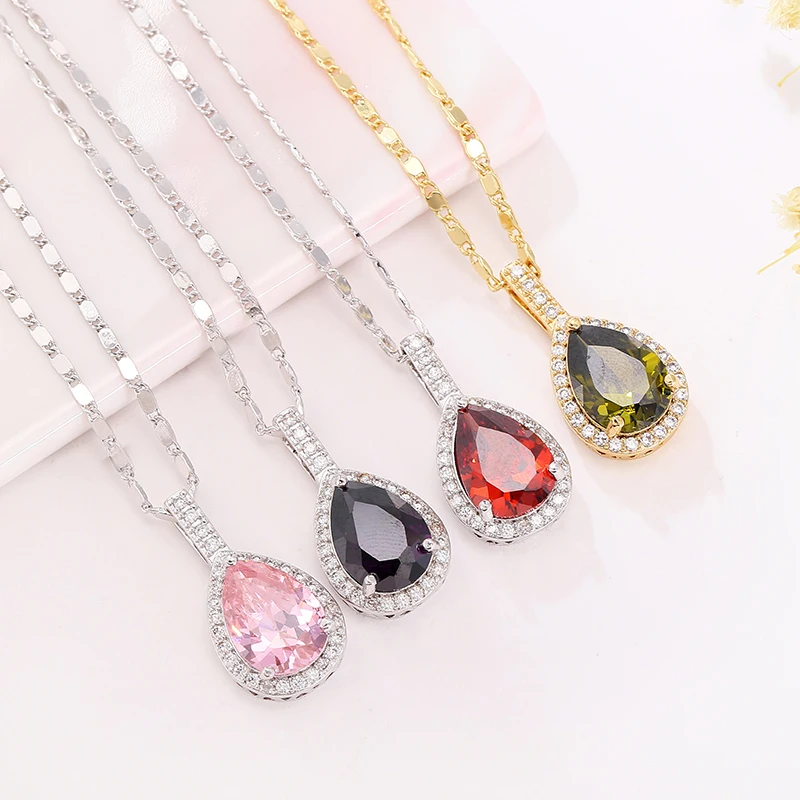 Ожерелье с подвеской из розового золота красивая женская бижутерия для