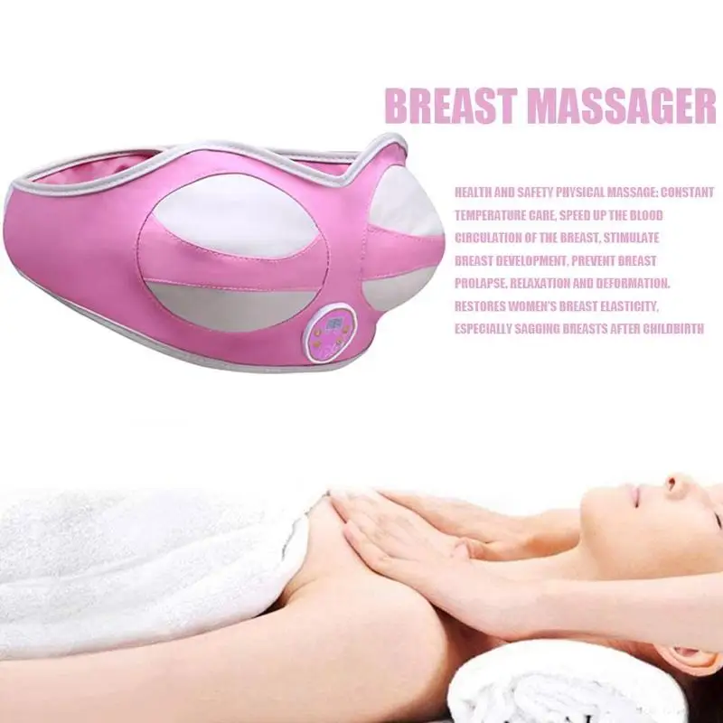 

Electric Rechargeable Breast Massager Breast Massager Enlargement And Breasts Heated Sagging Bra Breasts W5B0