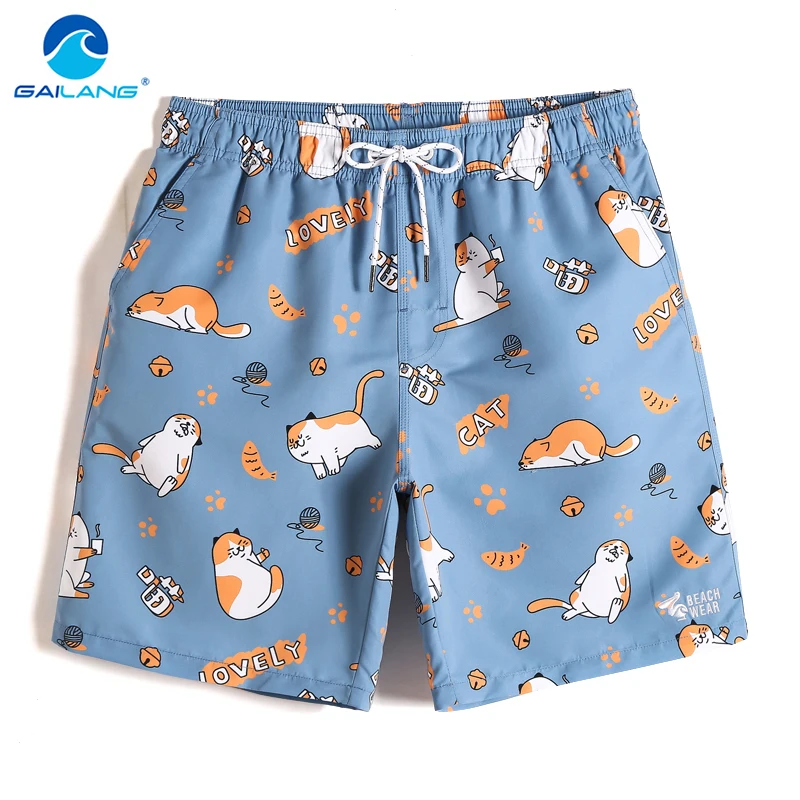 Gailang сексуальные мужские плавки мультяшный принт купальник с принтом кошки шорты