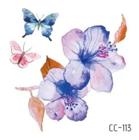Бордовый Временные татуировки, поддельные татуировки, стикеры, бабочка, цветок, маленькие свежие татуировки, водонепроницаемые флеш-тату, временные татуировки для девушек и женщин - Цвет: Бордовый