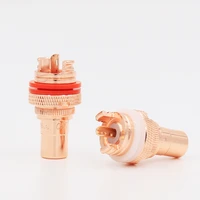 8pieces high quality performance pure red copper plated rca socket