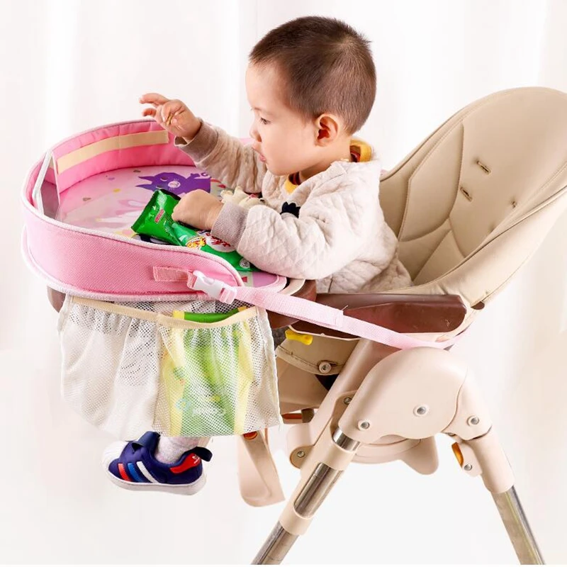 Baby Portable Stroller Feeding Mobile Table Waterproof Multi-function Storage and Eating Plate Toddlers Car Painting Trays | Мать и