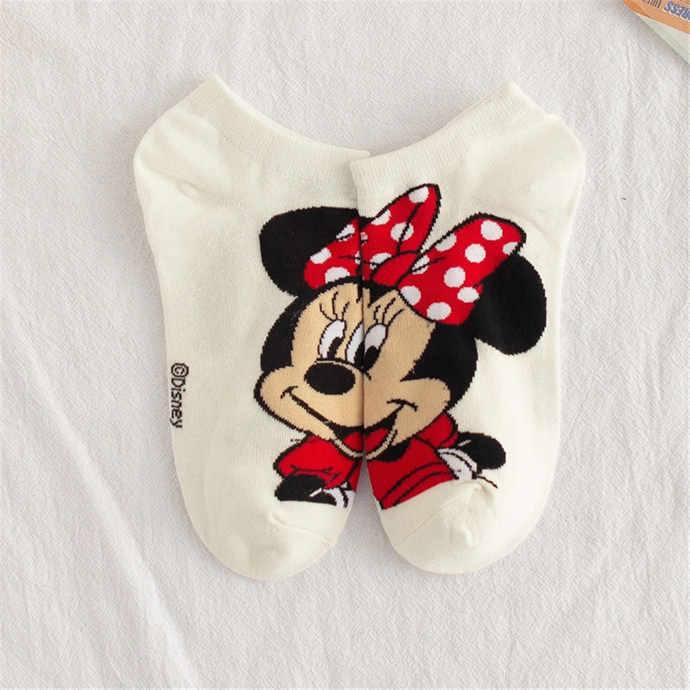 Disney 5 Pair Mickey Minnie Donald Daisy Socks Chip Girl Warm Cartoon Comfortable Breathable Cotton Harajuku Socks