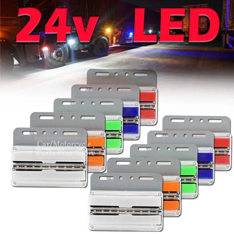 

2pcs Car Truck Side Marker Lights 24V LED Side Flowing Marker Light Position Lamp Car Truck Trailer Lorry Warning Tail Light