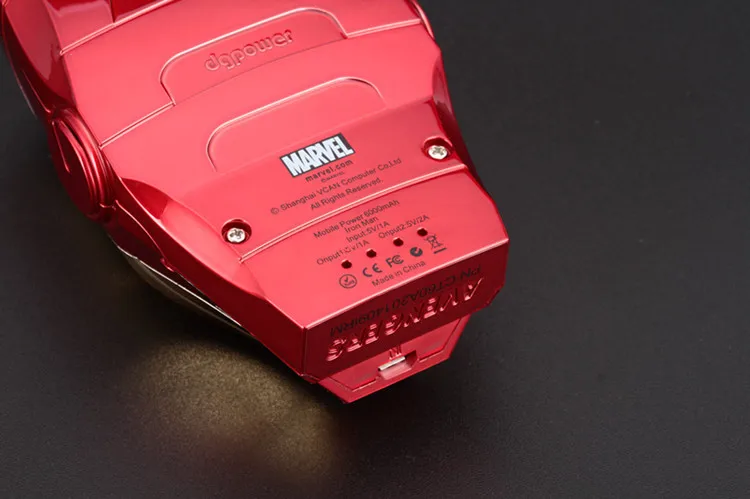 Новые Мстители Железный человек голова Мощность банк Зарядное устройство USB 6000