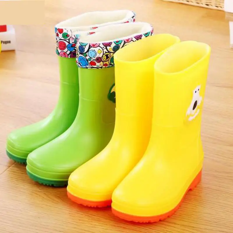 

Rain Boots Kids 3-15Y Children Boys Girls Rain Shoes Cute Cartoon Waterproof Garden Shoes Pink Baby Rainboots Children Shoes
