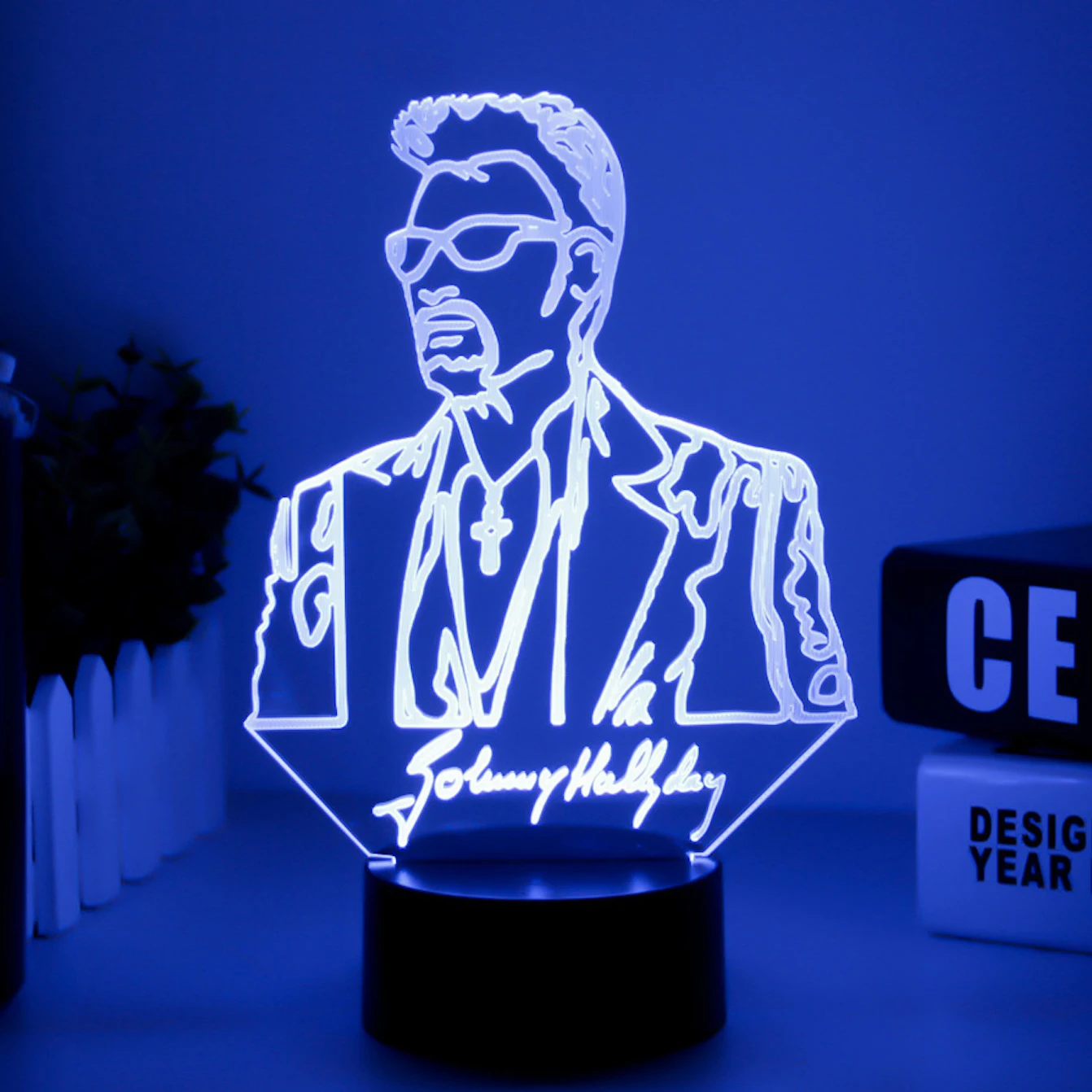 Джонни Холлидей светодиодный ночной Светильник атмосфера украшения комнаты рок