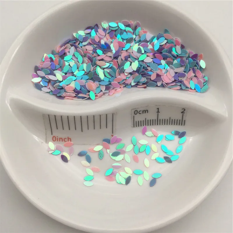 Новинка! Пайетки овальные в форме конского глаза из ПВХ 20 г 5 мм|sequin paillette|loose