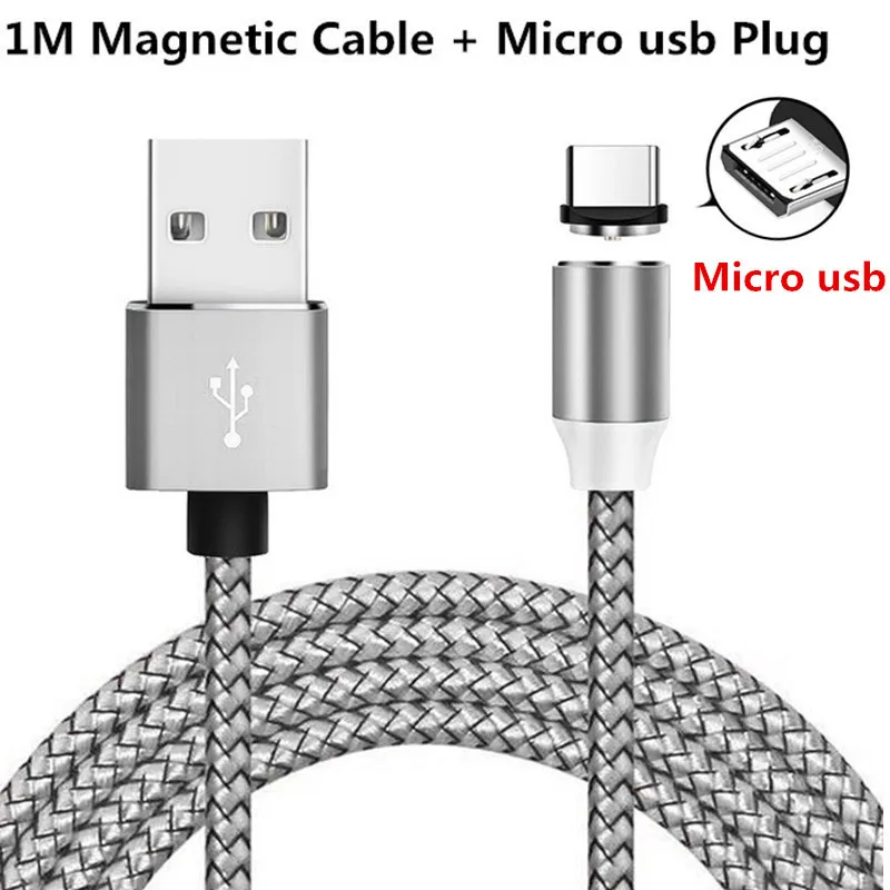 For Micro usb 1 м светодиодный магнитный usb-кабель для moto rola moto G2 G3 G4 E4 E5 G6 PLUS PLAY G7 one power p30 note Z force M Z2 Play Z4 Z3 X4 X5 Cord - Цвет: For Micro usb