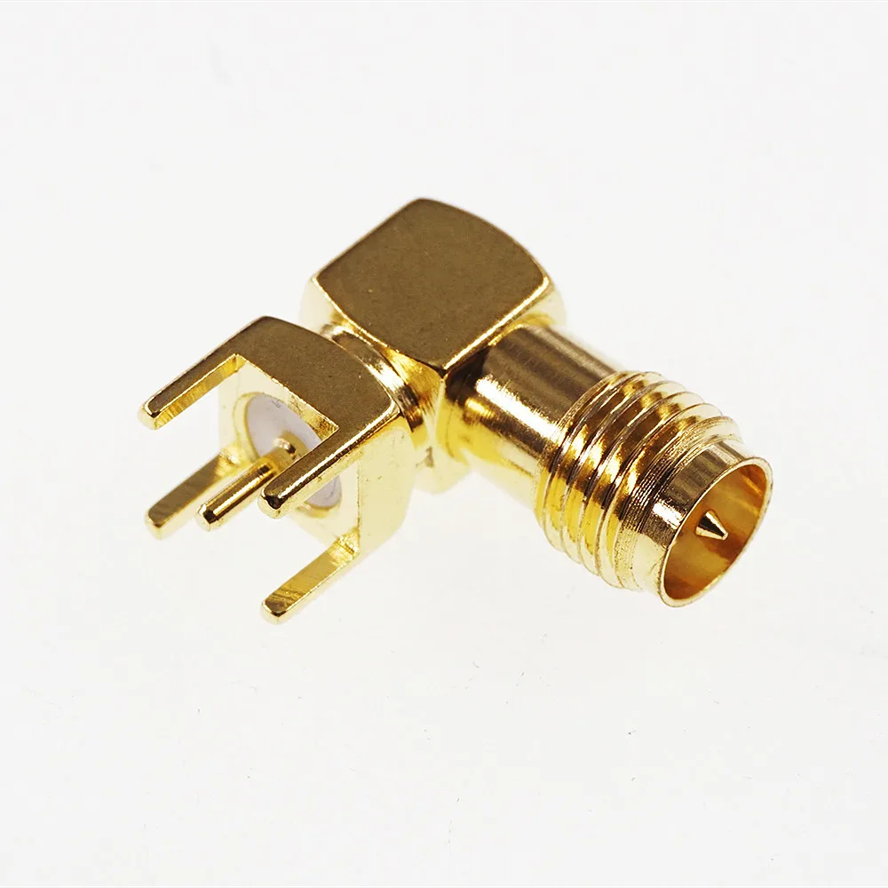 1000 шт. золотая пластина RP SMA штекерное крепление для печатной платы штырьковый