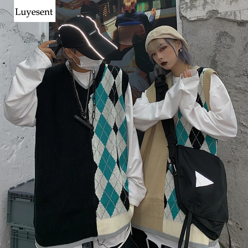 Свитер Асимметричный в стиле панк размера плюс унисекс 2020 женский мужской Ромб