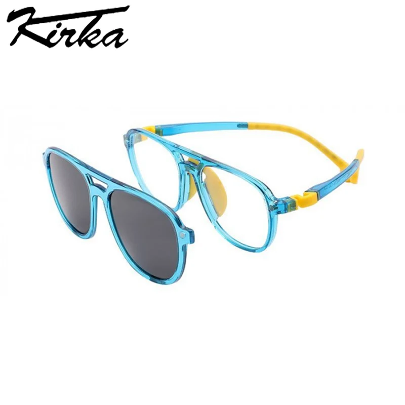 Гибкие солнцезащитные очки Kirka TR90 для детская Клипса-на защищенные gafas de so 2 с
