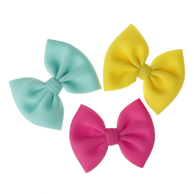 Модные заколки для волос с бантом девочек однотонные милые большим популярные