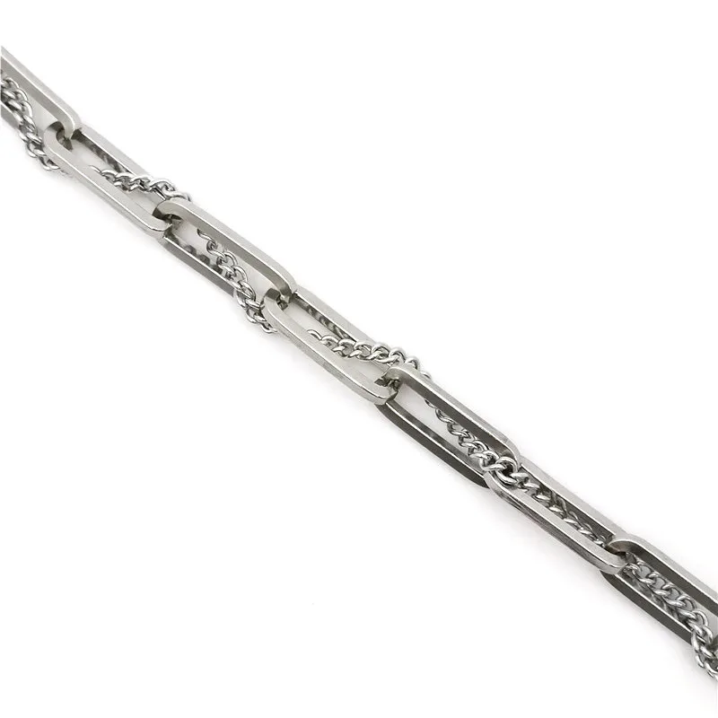 

Fashion Double-layer Unisex Titanium Steel Bracelet Stainless Steel Hip-hop Wild Punk Bracelet Hot Sales Jewelry