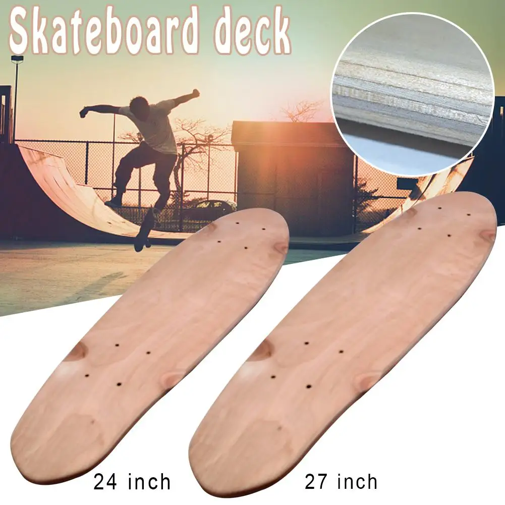 

24/27 In 7 Layer Maple Blank Skateboard Deck Skate Board Concave Kick Decks Skate Board Rough Sandpaper For Longboard DIY Part