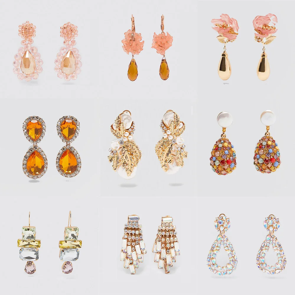 Женские серьги с ананасовым кристаллом Girlgo Длинные вечерние серьги-подвески