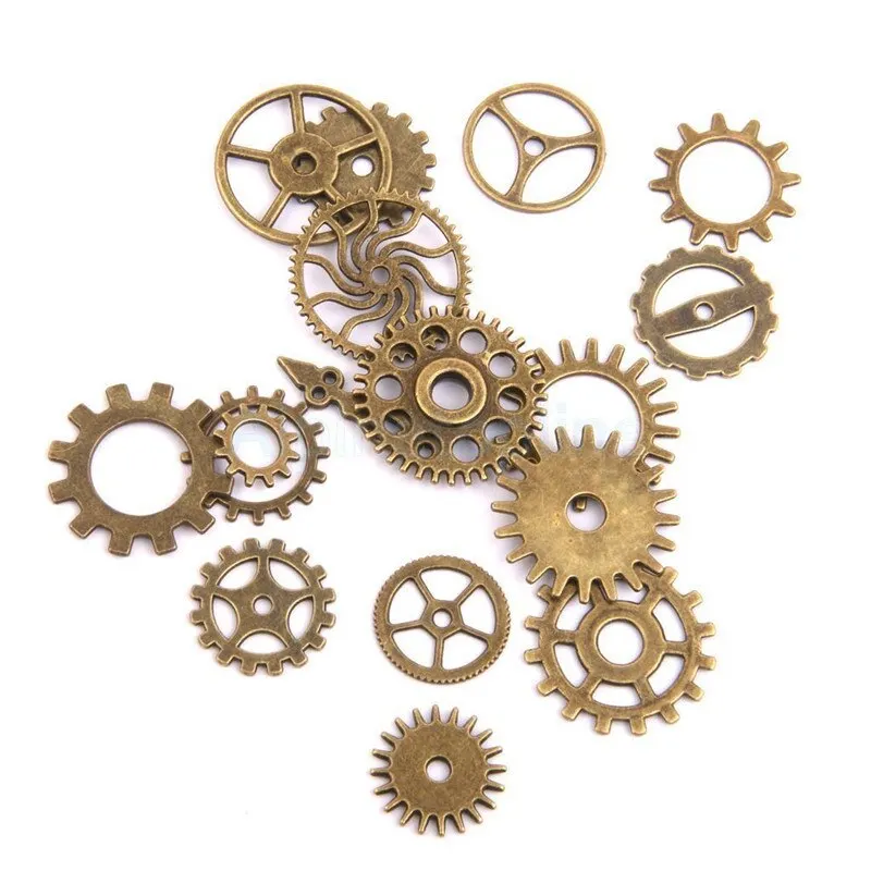 100 г/пакет бронзовые Запчасти для часов Steampunk Cyberpunnk Cogs Gears DIY JEWELRY CRAFT WB038 P20 | Дом и