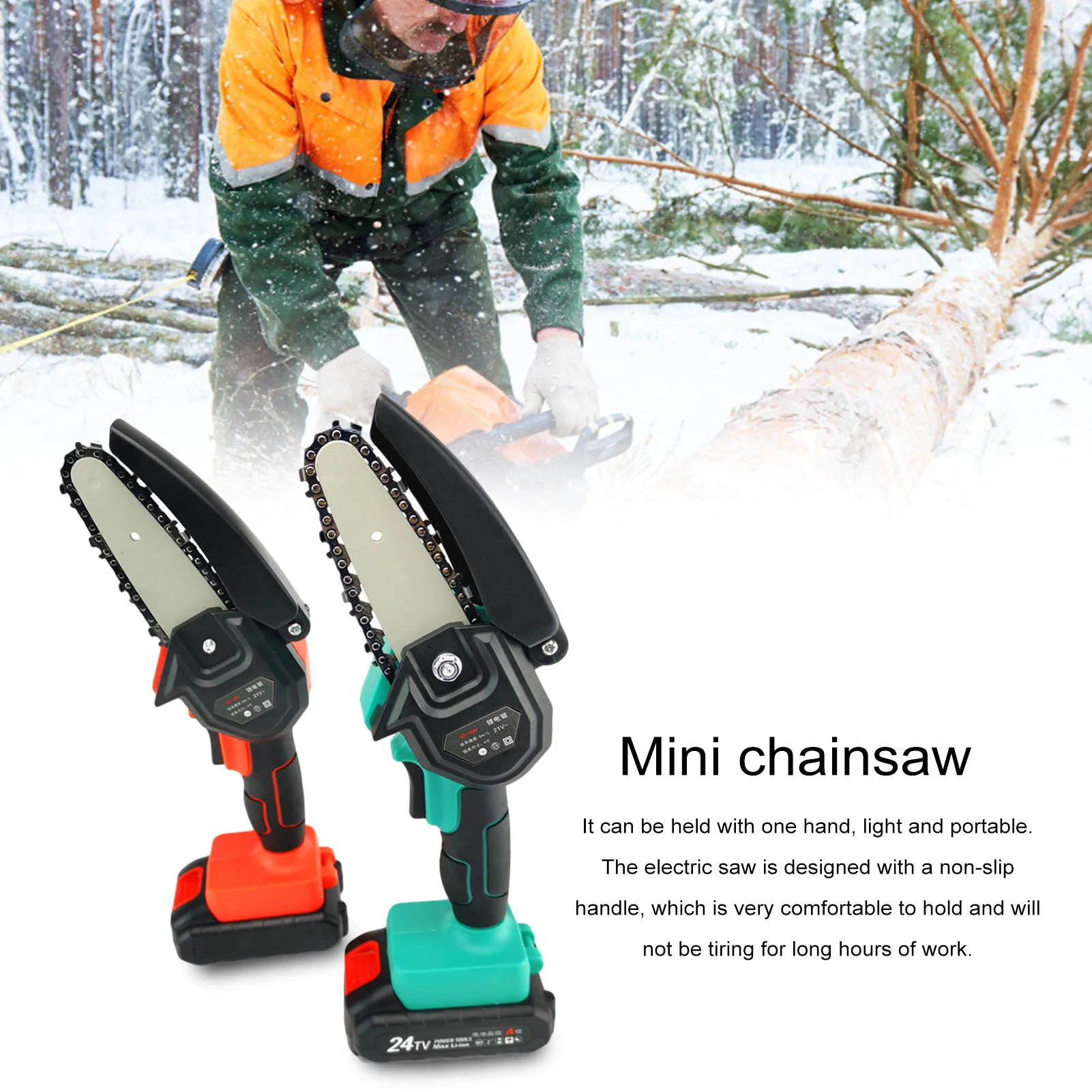 Mini Wood Cutting Chainsaw 4 Inch Cordless Pruning Chain Saws Set Chain Saw Part Angle Grinder Into Chain Saw