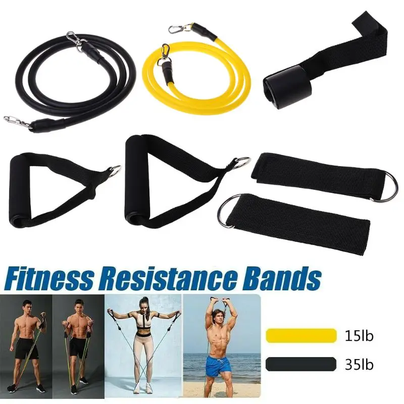 

8Pcs Resistance Band Set 2 Stackable Exercise Bands (10lb,30lb) with Ankle Strap XXUF