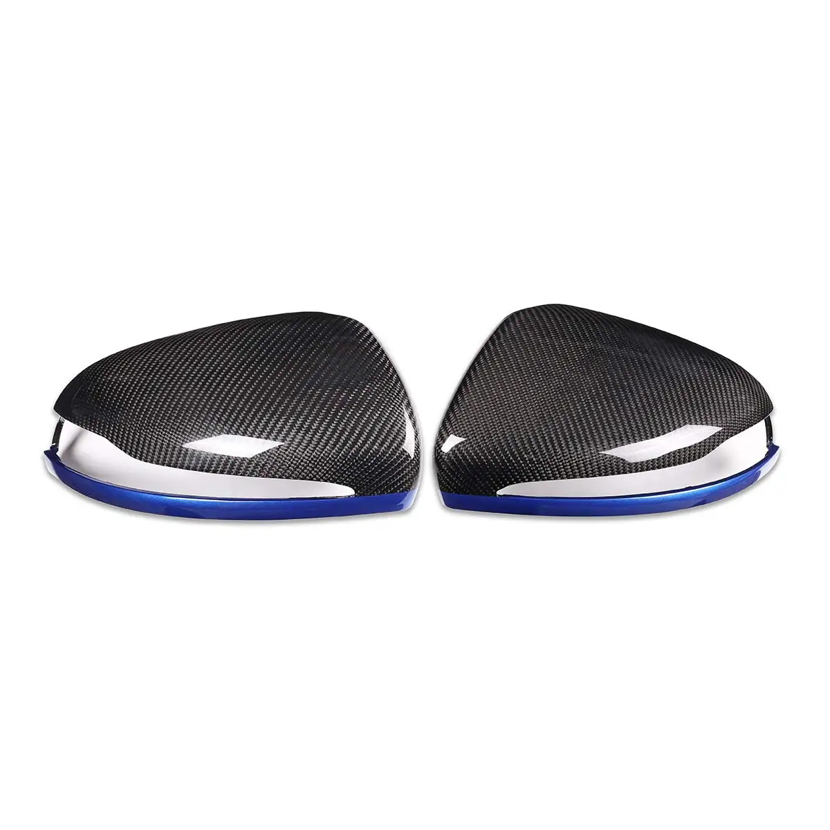Карбоновое волокно синий край Замена боковой двери зеркало заднего вида крышка