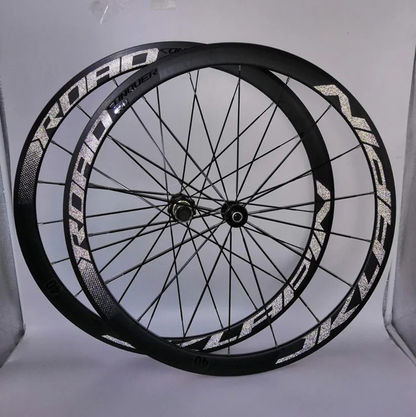 Günstig C6.0 700C Rennrad Fahrrad Super-licht Aolly Aluminium Versiegelt Lager Laufradsatz Flache Speichen Racing 40mm Felgen Mit Anti-cursor