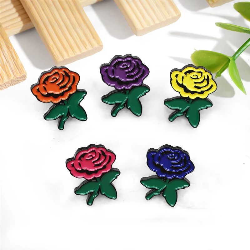 Симпатичные броши в форме цветка розы мода цвета: красный желтый оранжевый синий