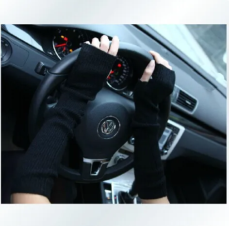 

Women's Mittens Winter and Autumn Christmas Cashmere Blended Knitted Long Gloves Solid Color Fashion Warm Ladies Elbows