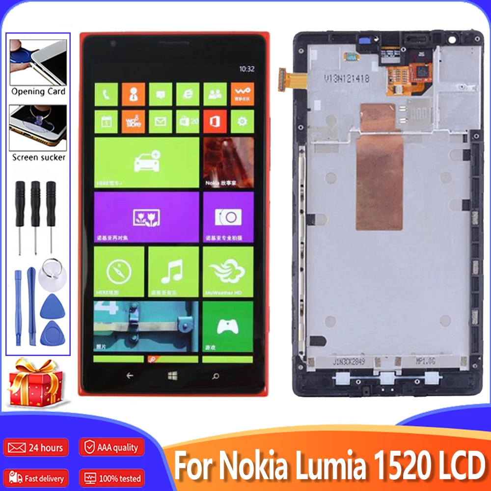 6 0 &quot100% протестированный lcd-экран чехлы-книжки для телефонов Microsoft Nokia Lumia 1520
