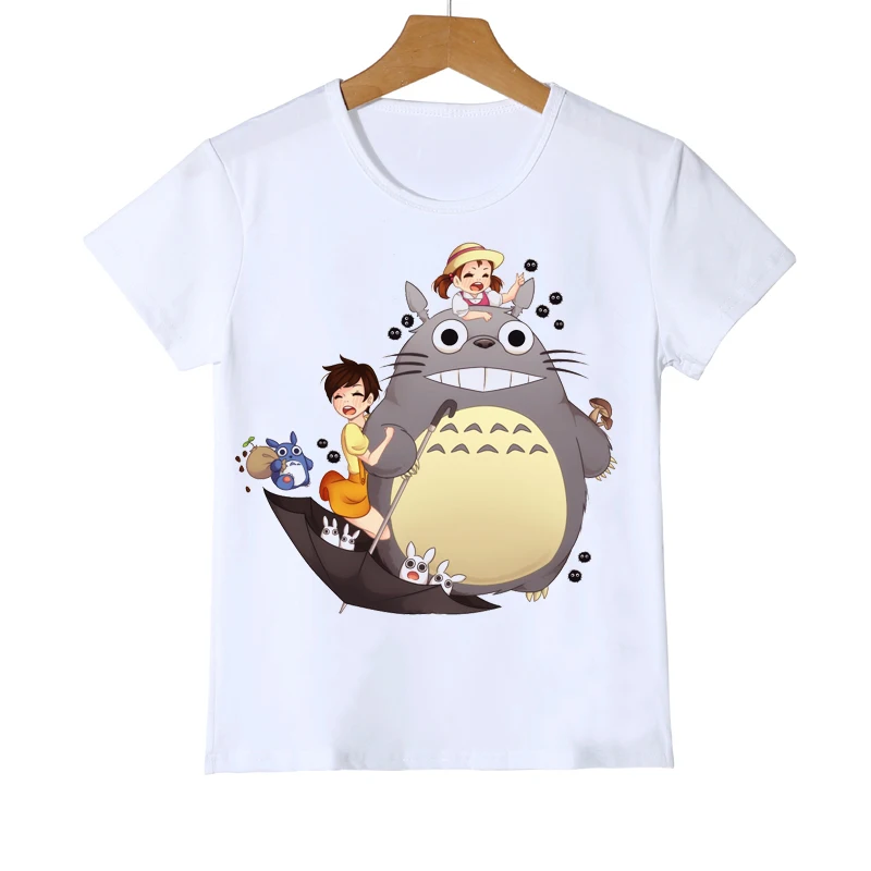 

New Arrival 2021 Anime Totoro Print Tshirt Girls Boys Kids Clothes Spirited Away Cartoon Print T Shirt Camisetas Harajuku Shirt