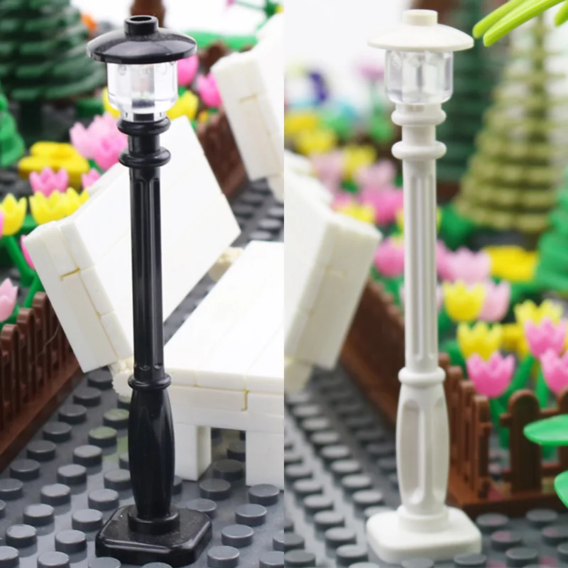 Кубики MOC уличсветильник лампа в стиле ретро 10 шт. городской парк дорога уличный