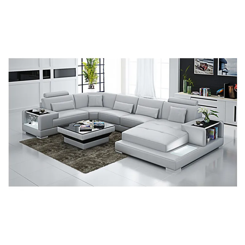 Топ зерна натуральной кожи от фабрики Китая серый цвет гостиной диван | Мебель