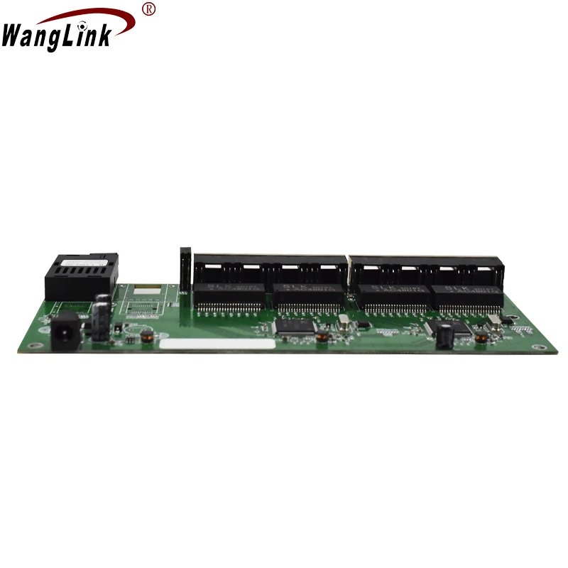 Wanglink Gigabit ethernet switch 8 rj45 1 sc fiber 10/100/1000 m ethernet 1g8e optical fiber media converter single pcba mode