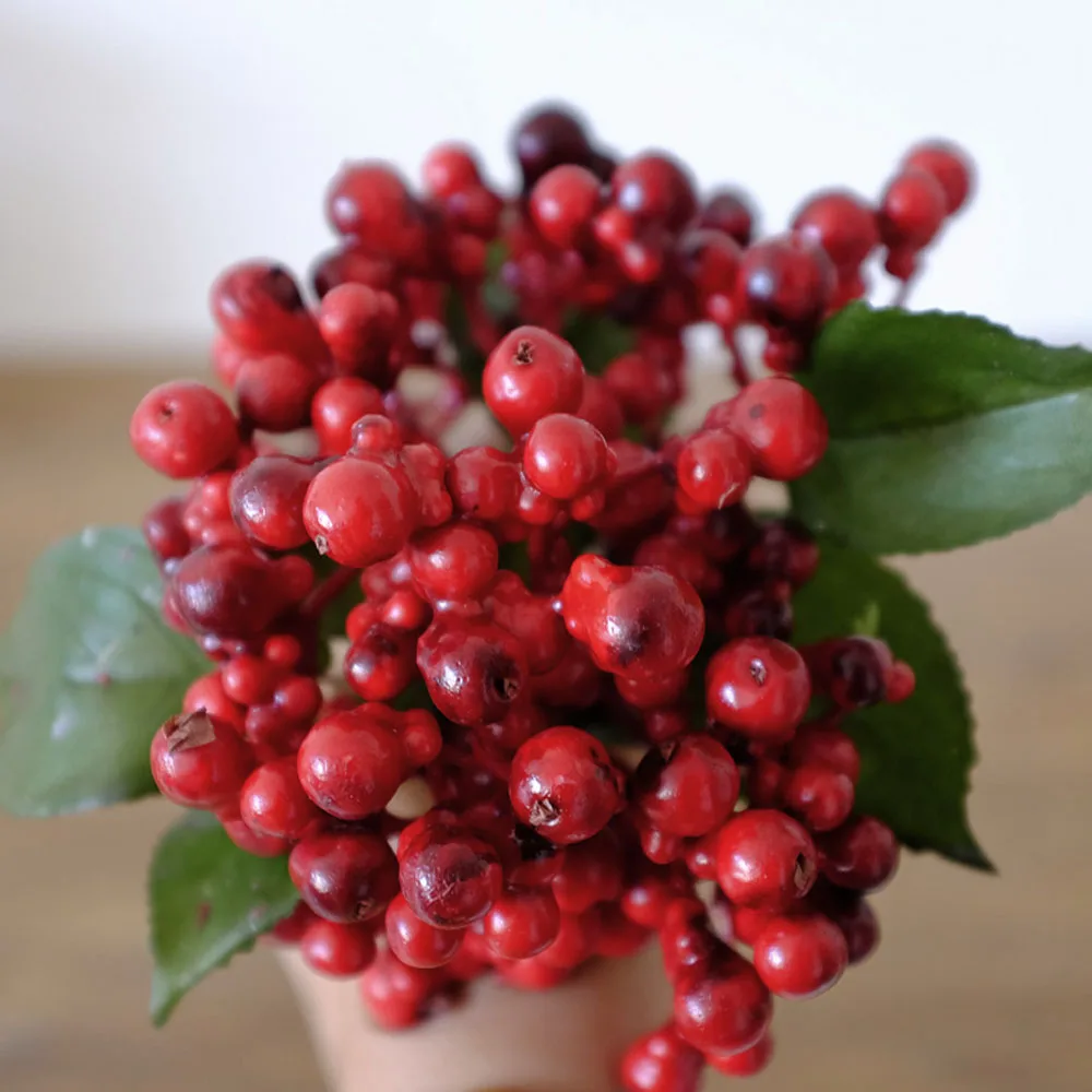 1 шт. Мини Рождественская пена матовые фрукты искусственный цветок Холли Берри