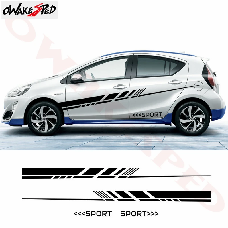 

Car Body Both Side Decor Sticker For-Toyota Aqua Auto Door Accessories Limited Edition Sticker Sport Stripes Styling Vinyl Decal