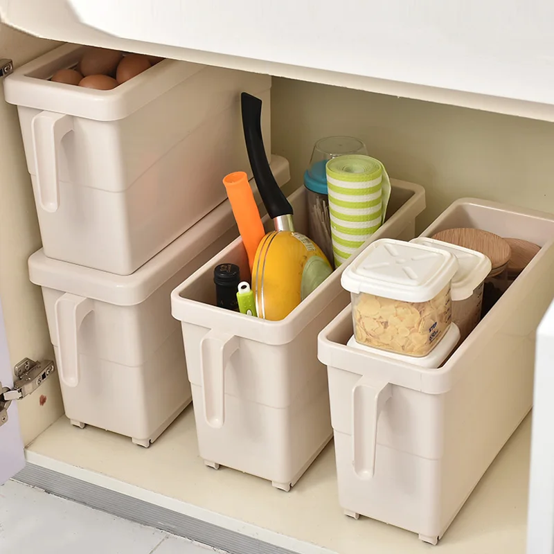 

Белый прямоугольный ящик для хранения, корзина высокой емкости, настольные кухонные корзины для хранения с крышкой, домашний ящик для хране...
