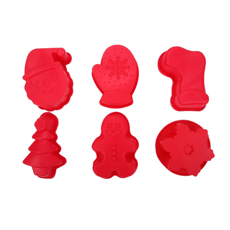 

Christmas biscuit mold round silicone cake mold cake mold DIY chocolate jelly baking tool