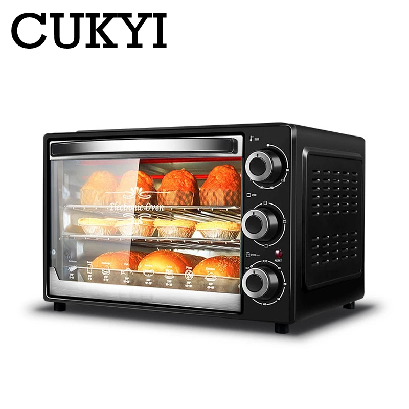 CUKYI 32L мини автоматическая электрическая печь многофункциональная машина для выпечки 1500 Вт трехслойный Торт Пицца духовка кухонные инструменты для приготовления пищи ЕС