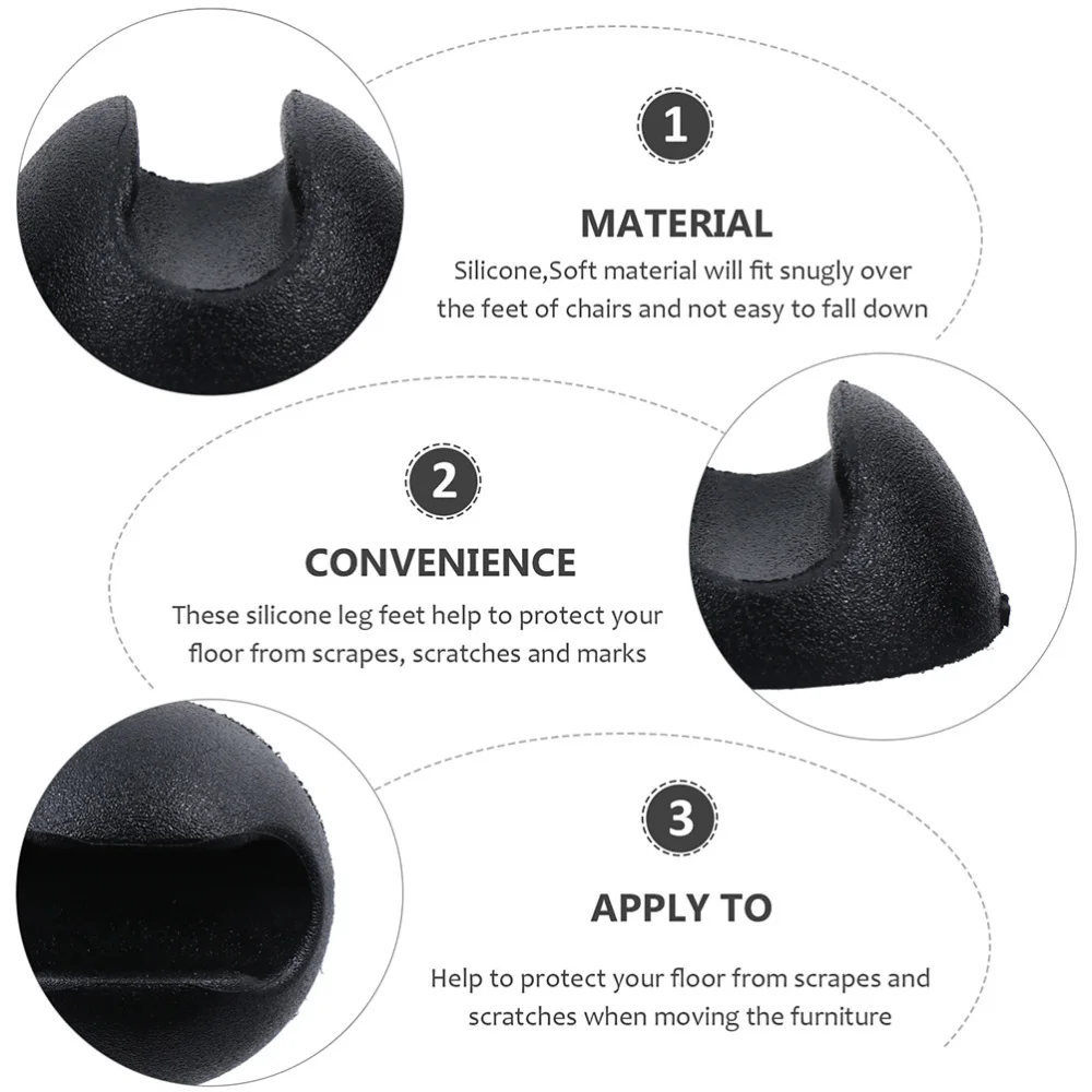 

10pcs Silicone Hairpin Table Feet Cover Chair Feet Caps Non-skid Feet Protector