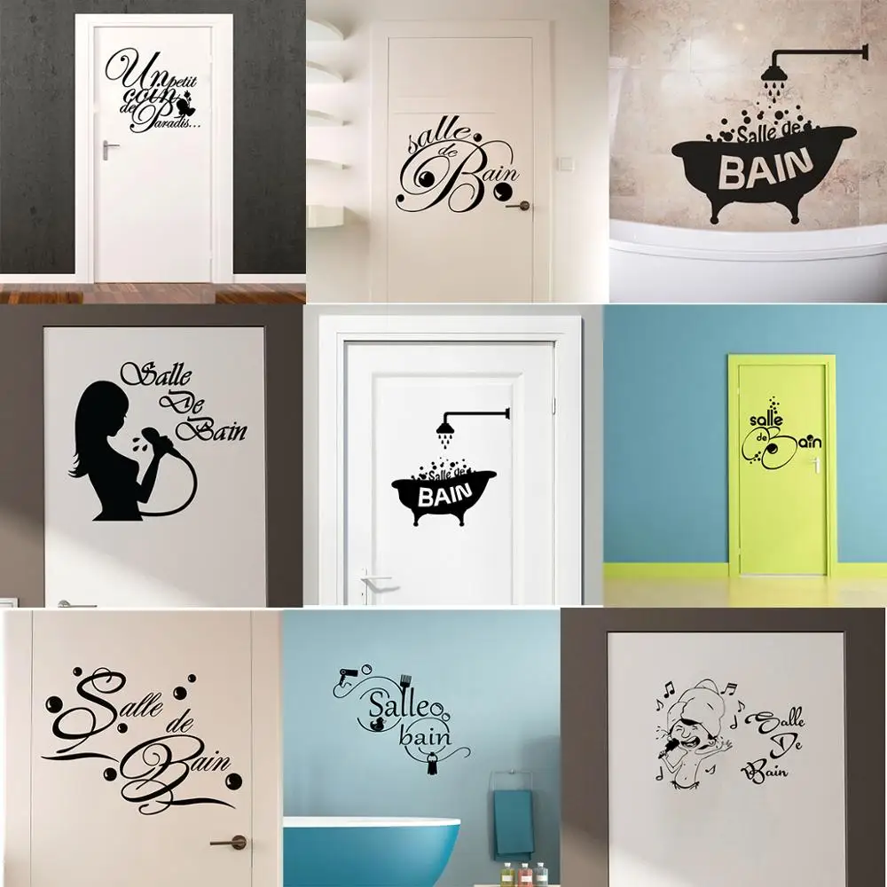 

Salle De Bain Wall Stickers Muraux Bathroom Decoration Wall Decals Vinyl Wall Art Posters