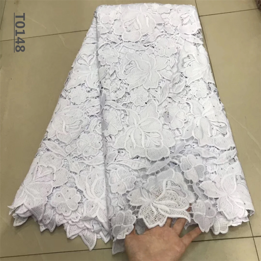 Африканская кружевная ткань Последняя зеленая Водорастворимая для платья с