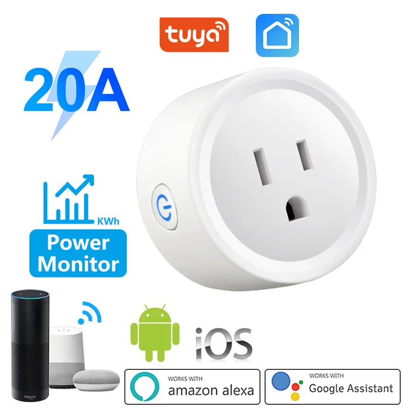 

Умная розетка с Wi-Fi, 20 А, с монитором питания