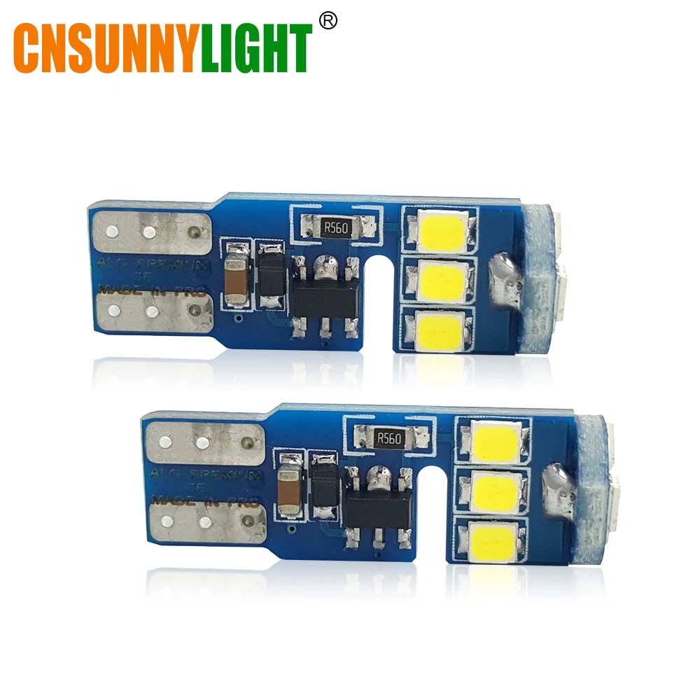 CNSUNNY светильник T10 W5W CAN шина без ошибок 2835 9SMD светодиодный лампы с клиновидным