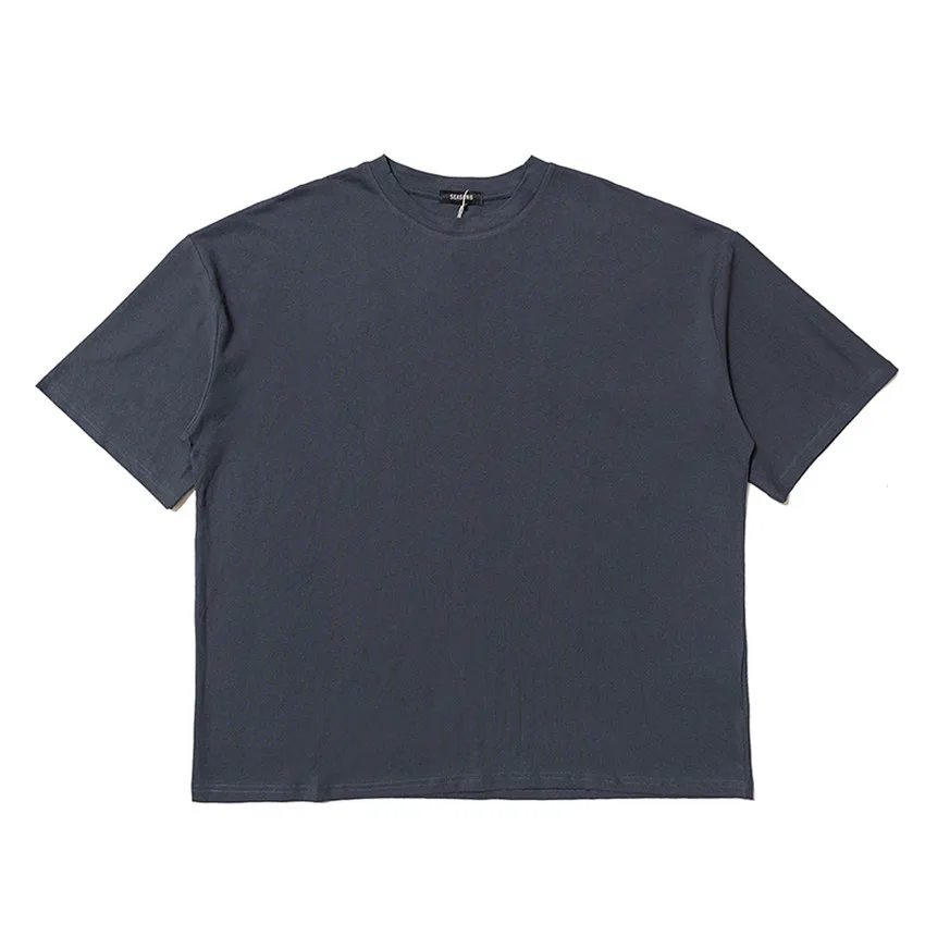 

High Street Kanye Season 6 T-shirt Men Women Loose Cotton T Shirt Season 6 Solid Color Round-neck Bat Short-sleeved TopTees