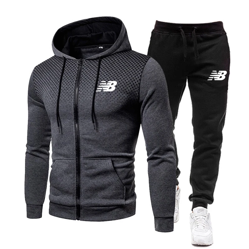 

Brand Men's Hooded Sportswear Suit Casual Jogging Track Suit Sports Running Suit Sweat Shirt Sweatshirts Tracksuit Sportsweart