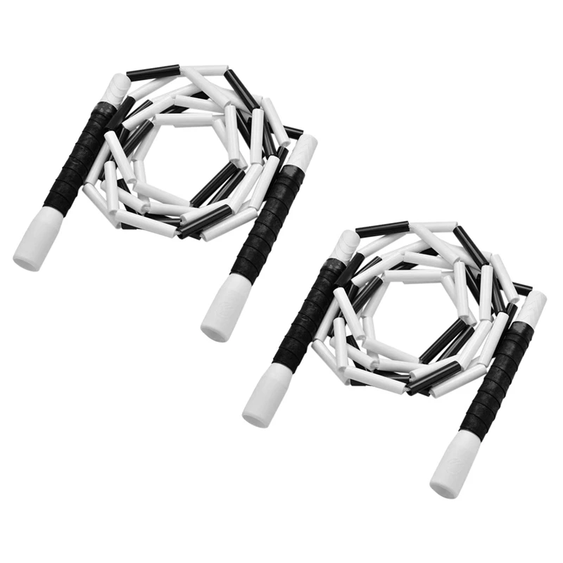 

2X Bamboo Skipping Rope Energy Bar Handle Straight Bamboo Skipping Rope Skipping Rope Thick Beaded Fitness Jump Rope