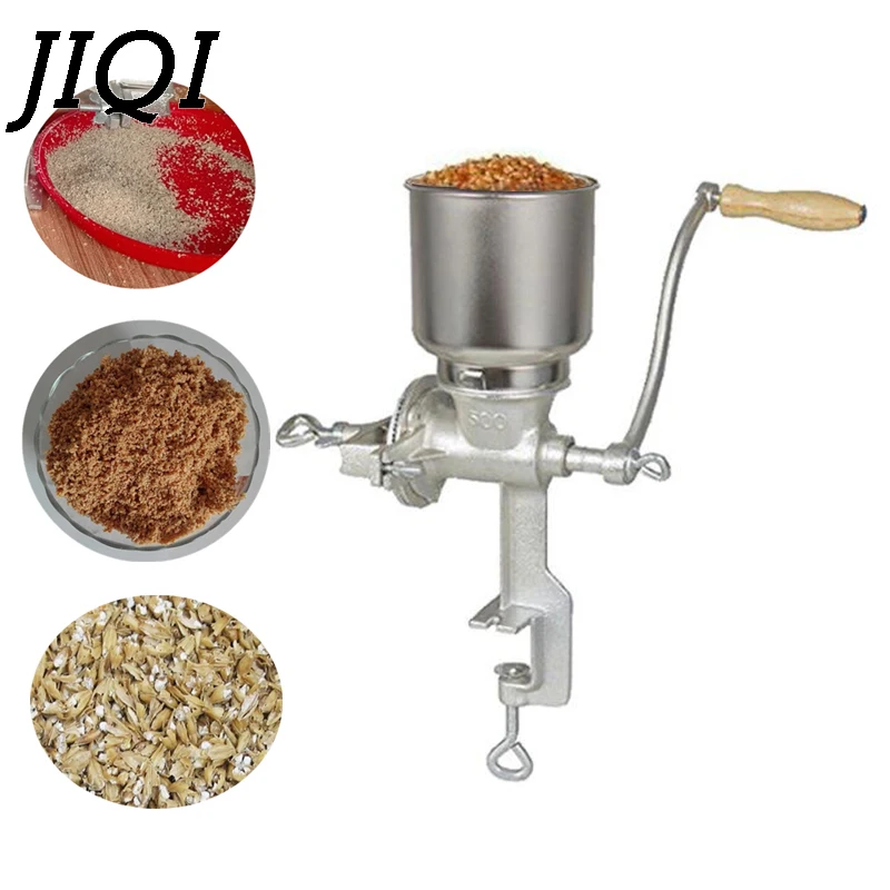 Manual Barley Malt Mill Grain Grinder Crusher Dry Food Corn Nut Hand-Cranked Grinding Machine Powder Hebals Cereals Flour Burr