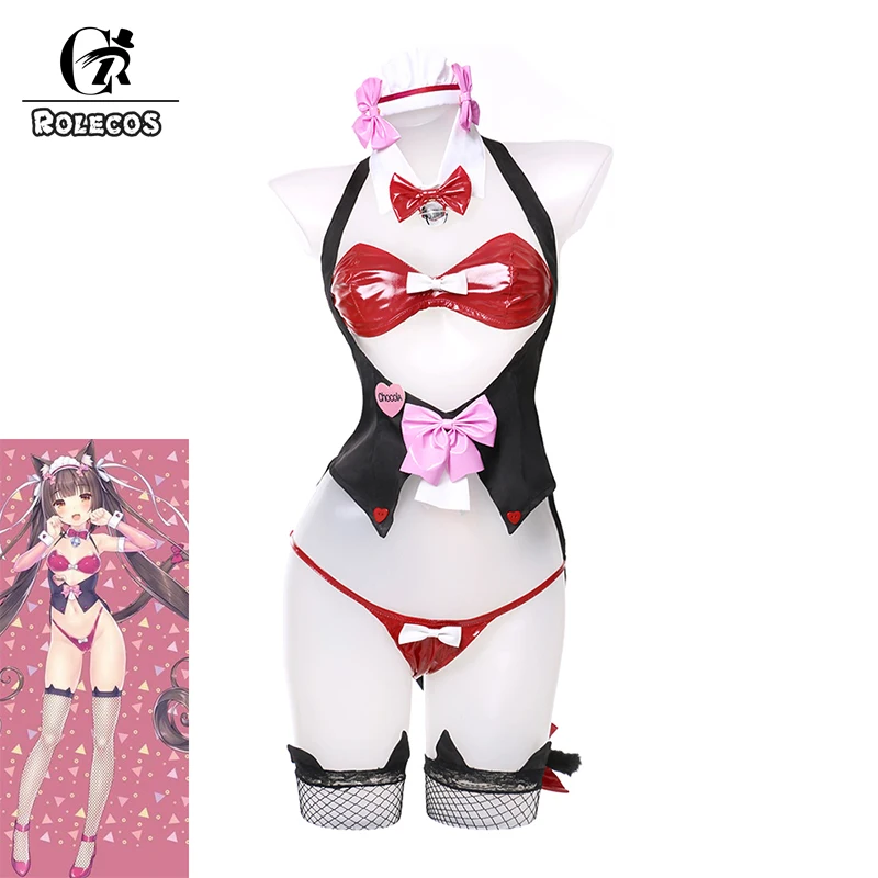 ROLECOS NEKOPARA Косплэй Chocola ванили сексуальный костюм кролика для девушек кошка Neko
