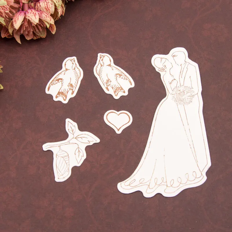 Романтические свадебные металлические высечки и прозрачные штампы резиновое