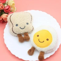 10pcslot kawaii plush patches cartoon cotton filled rice cakes poached eggs padded appliques decorations accessories