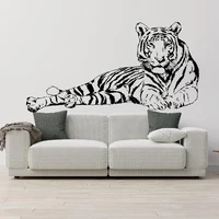 large sleeping tiger beast animal wall sticker bedroom kid room safari africa jungle animal tiger wall decal playroom vinyl t178